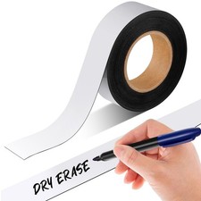 2" x 30ft Magnetic Tape Strip Roll, Dry Erase Label, Writable Magnets Sticky ...