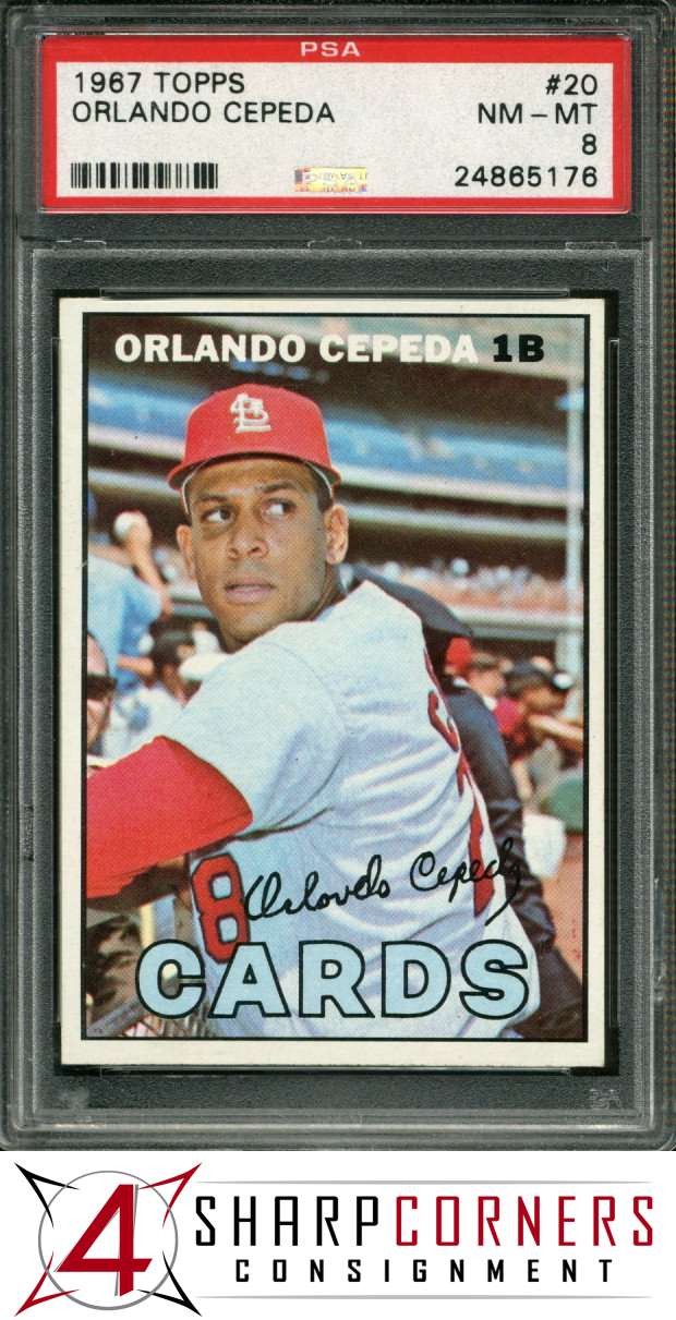 1967 TOPPS #20 ORLANDO CEPEDA CARDINALS HOF PSA 8