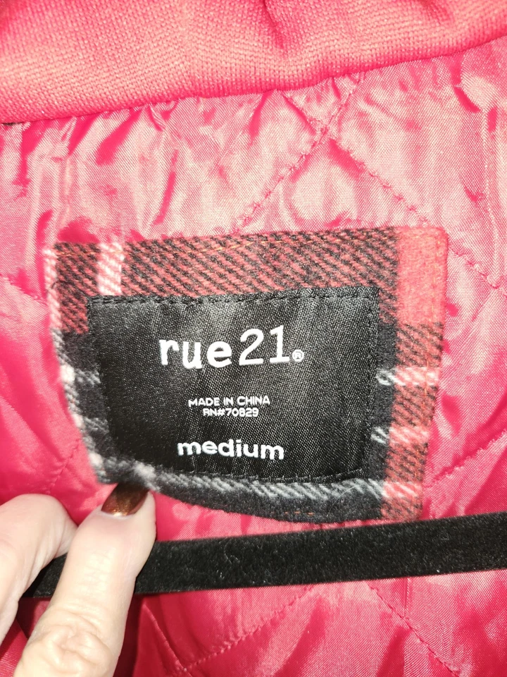 Стеганый мужской шакет на rue 21 sz m красный и черный клетку - Изображение 2 из 4