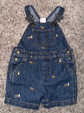 Gymboree bear pine tree Pocket Overalls Shortalls 18-24 months