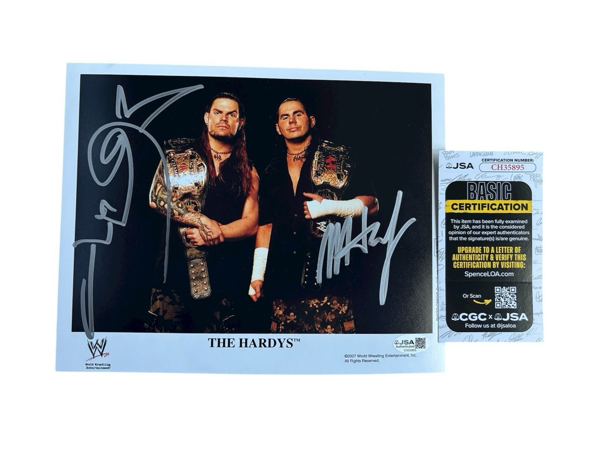 THE HARDY BOYZ HARDYZ WWE WWF SIGNED 8x10 PHOTO JSA autograph Matt