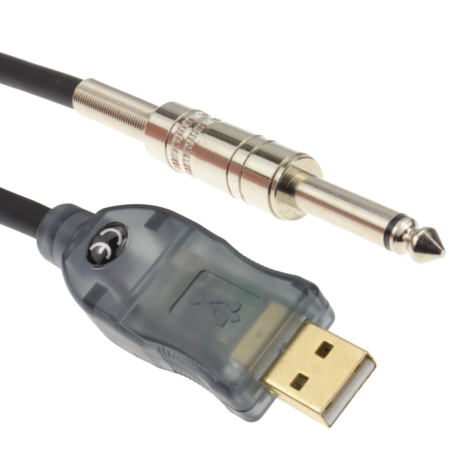 kenable Guitar 6.35mm Male Mono Jack Plug to PC USB Converter Lead 3m
