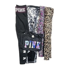 Pink Victoria's Secret Ultimate Leggings Floral XS Tshirt Lot Of 5