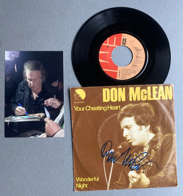 DON McLEAN In-person signed  Single 7''-Cover Vinyl  Autogramm + Foto