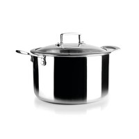 Ibili Dreilagiger Kochtopf, NatüRlich, 26 Cm, Edelstahl, Induktionsgeeignet,
