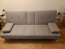Grey Sofa Bed Futon Couch  3 Seater Convertible  70” Length Minor Wear