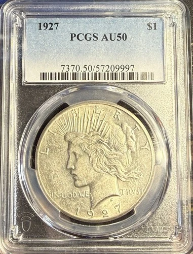 1927 Peace Silver $1 PCGS AU50