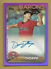 DREW THORPE 2024 TOPPS PRO DEBUT PURPLE SP RC AUTOGRAPH AUTO CARD #'D /299 MLB