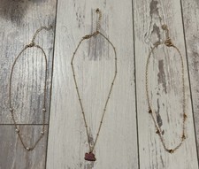 Art Class Set of 3 Necklaces - Gold Tone/Hearts/White Pearl/Chain  Pendant NEW