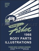 1966 Oldsmobile Ersatzteil-Illustrationshandbuch Olds 442 Cutlass 88 98 Toronado