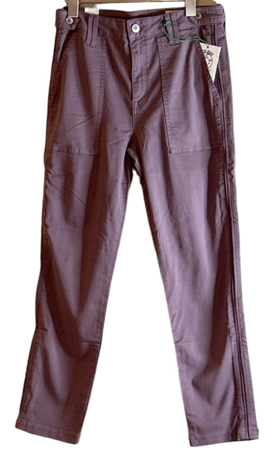 Cosmic Blue Love Women's Cropped Straight Leg Cargo Jeans Moonscape Size 27 NWT