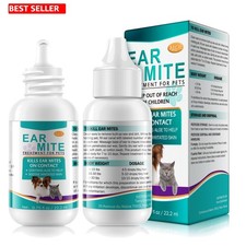 Effective Ear Cleanser for Dogs Cats - 0.75oz with Aloe Vera for Mite Relief