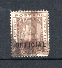 (145) British Guiana 1878 Provisional (1c.) on 6c. Brown SG145 Used