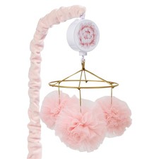 Lambs & Ivy Secret Garden Pink Pom Pom Musical Baby Crib Mobile Soother Toy