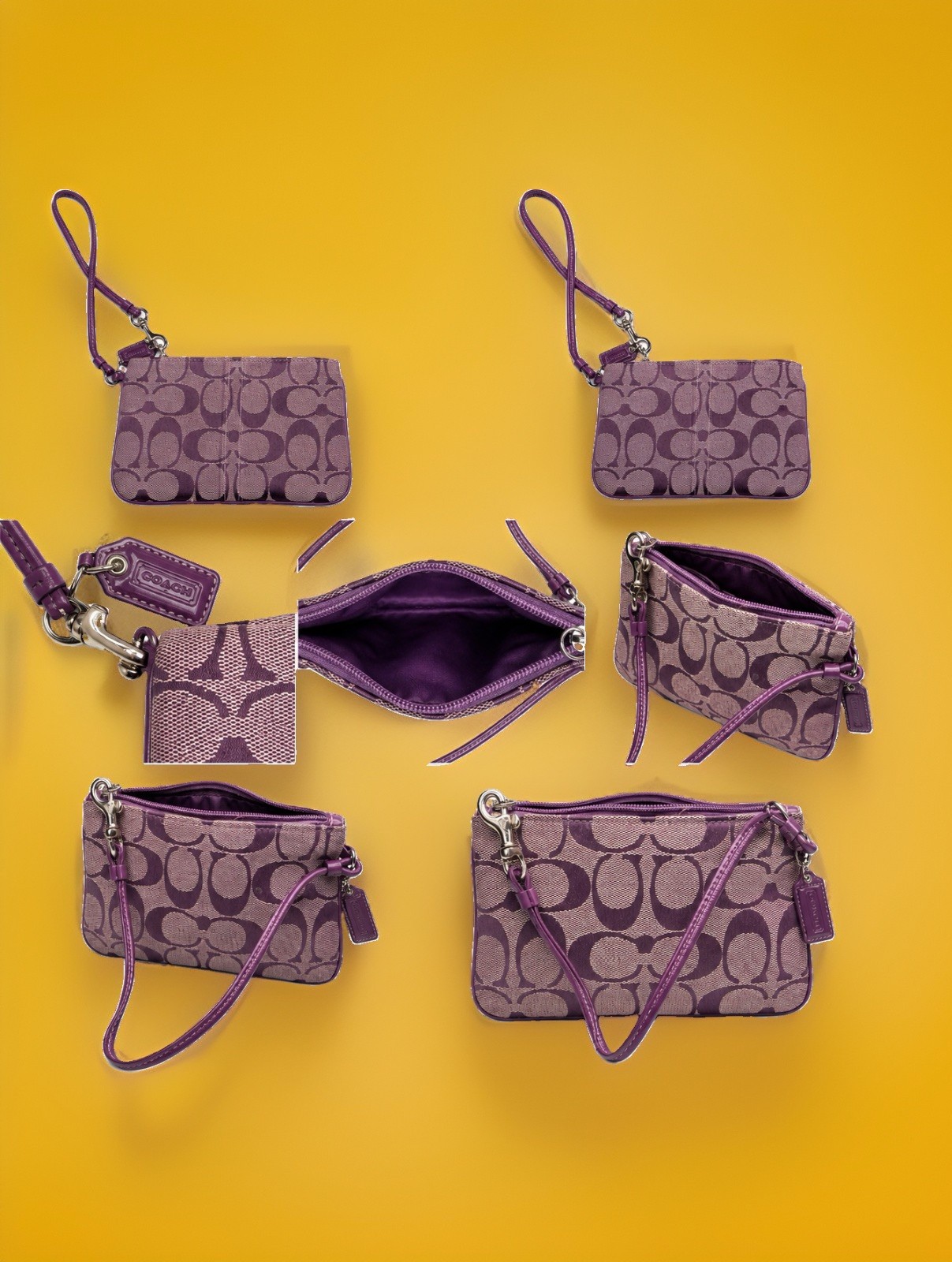 OBO: Vintage Coach Y2K Purple Signature Jacquard Wri… - Gem