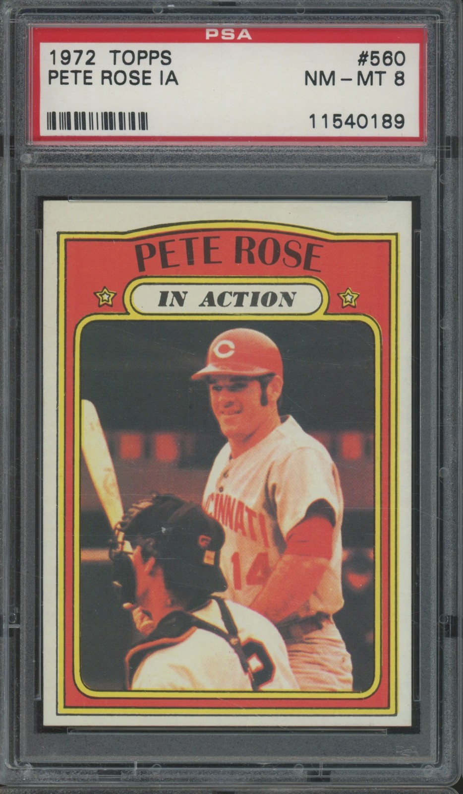 1972 Topps In Action #560 Pete Rose NM MT PSA 8 