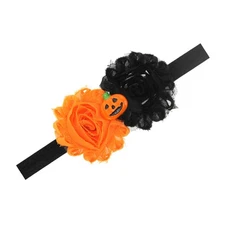  Halloween Pumpkin Elastic Band Headband Pack Baby Girl Toddler Floral Hairband