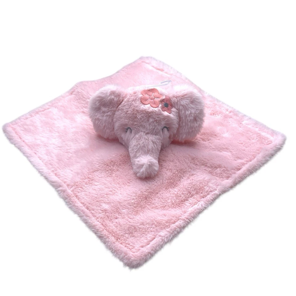 Manta de seguridad satinada floral Lovey elefante elección de los padres flor de felpa rosa Foto 4 de 4