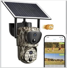 Cellular Trail Camera 3rd generation 4G LTE with Solar Panel, Live Video Game...