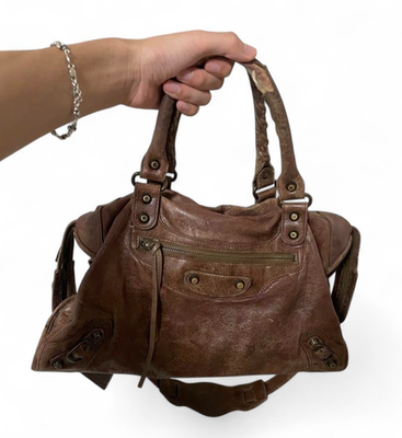 BALENCIAGA the city 115748 2way バッグ y2k BALENCIAGA City 115748 Gray Leather 2Way Shoulder Bag