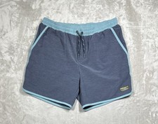L.L. Bean All Adventure Swim Shorts Lined 7  Men  s Size Large Blue 516433