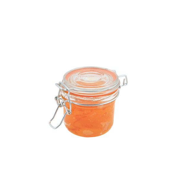 GenWare Glass Jar Clear Storage Glass Terrine Jar 200ml 8.2 x 8.1cm Pack of 12