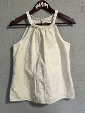 J. Crew Smocked Nautical Rope Strappy Halter Top Sz 2 Anchor Design 100% Cotton