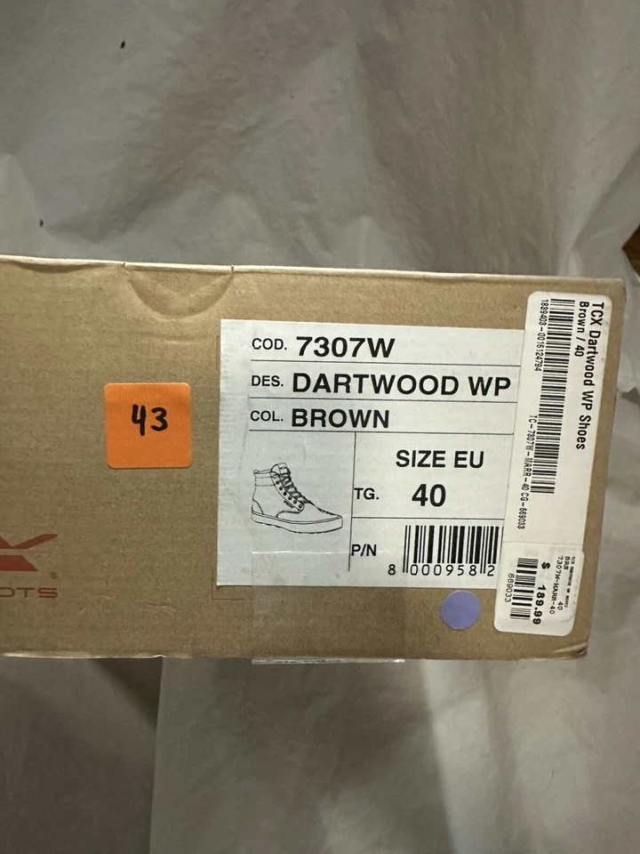 EXCELENTE ESTADO TCX Dartwood WP Zapatos Marrón Talla 40 EU / 7 US Hombres 8.5 Mujeres Foto 2 de 4