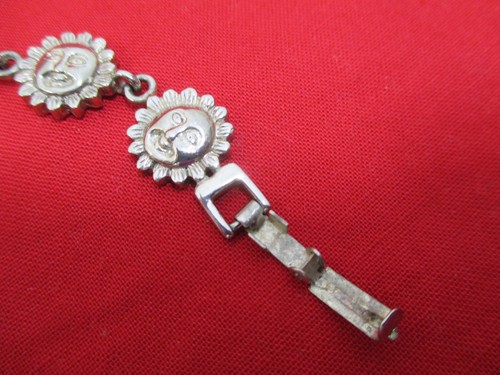 Sterling Silver Sun Face Link Bracelet 7.25" 24 gms - Picture 4 of 7