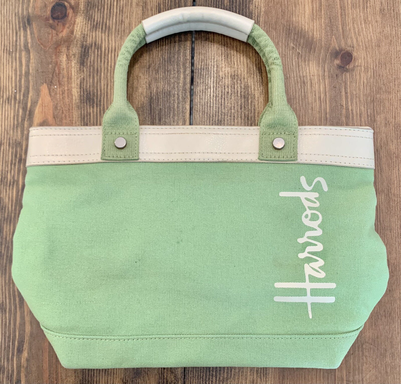 Harrod's of London Light Green Women's Satchel Handbag Purse 12” x 8” x