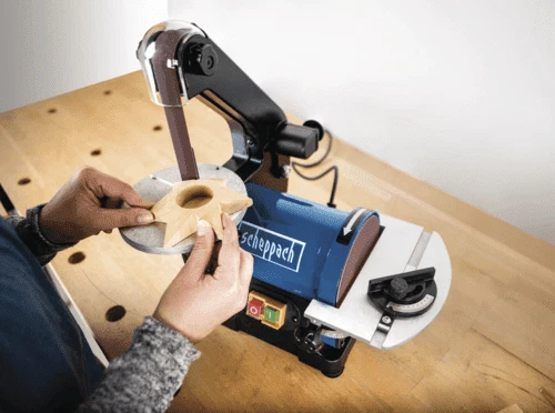 Band- und Tellerschleifer BTS700 scheppach - 230V 50Hz 250W - Bild 2 von 4