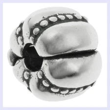 Sterling Silver Pumpkin Dot Clip Stopper Clasp Bead for European Charm Bracelet