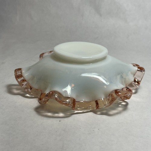 Vintage Fenton Translucent Milk Glass Rose Crest 6” Bon Bon Dish 1946-1948 - Picture 2 of 9