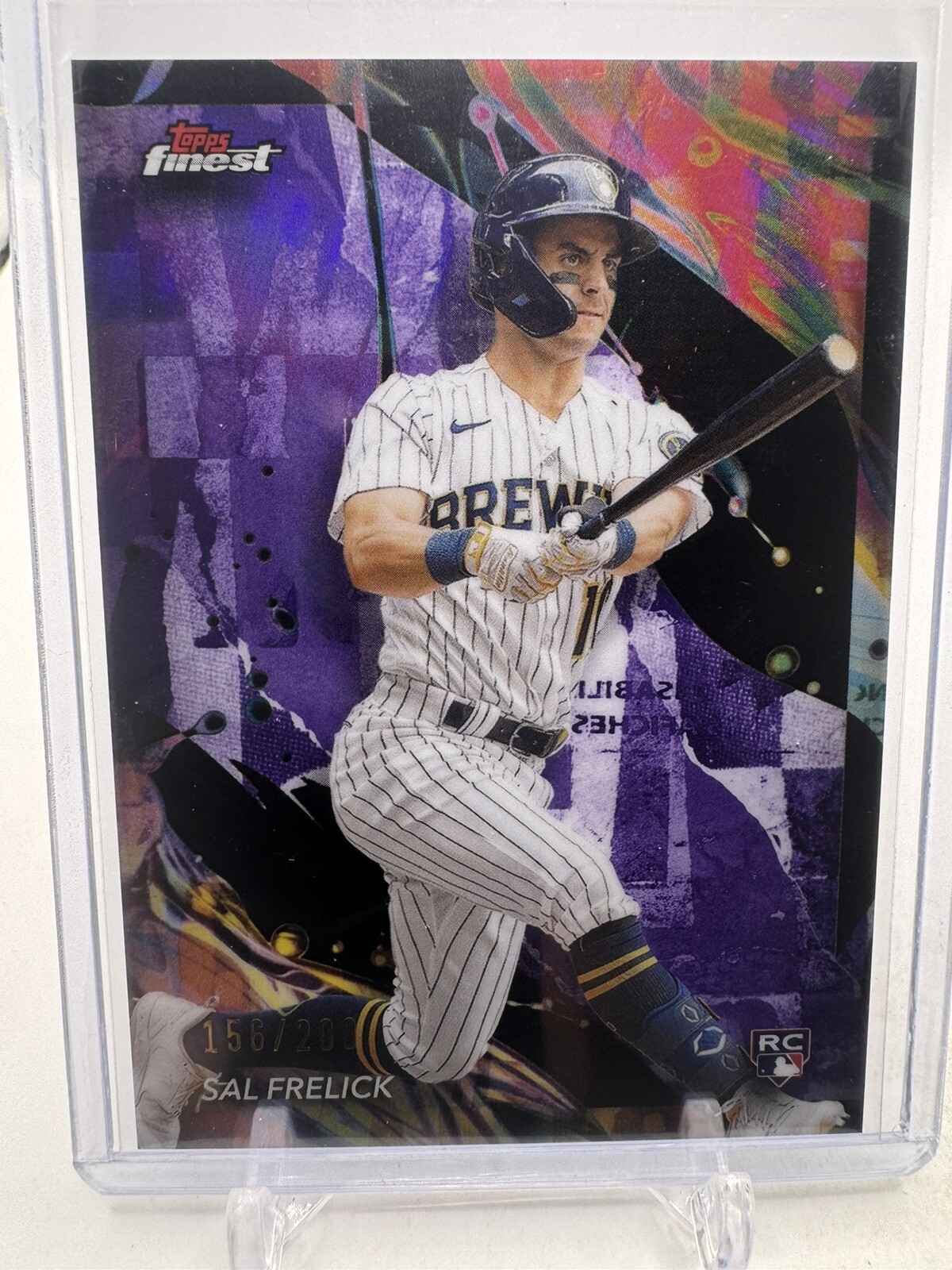 2024 Topps Finest Sal Frelick RC Uncommon Purple Refractor 156/200 #134 Brewers