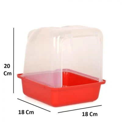 PET SHOP AMERICA Bird Bath Hooded Hanging Plastic Large Parrot Amazon Cockatiel Conure USA Seller