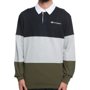 Rugby Long Sleeve Polo Shirt Black/Gray 