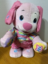 Fisher Price Dance and Wiggle 2011 Laugh Learn Puppy Plush ABC 123 Play Pink