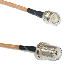 RG142 Silver BNC MALE to UHF Female BULKHEAD Coax RF Cable USA Lot