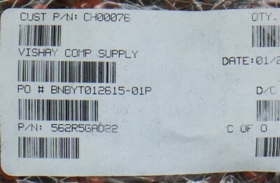 562R5GAD22 VISHAY CAP CER 2200PF 1KV Z5U RADIAL 25 PIECES