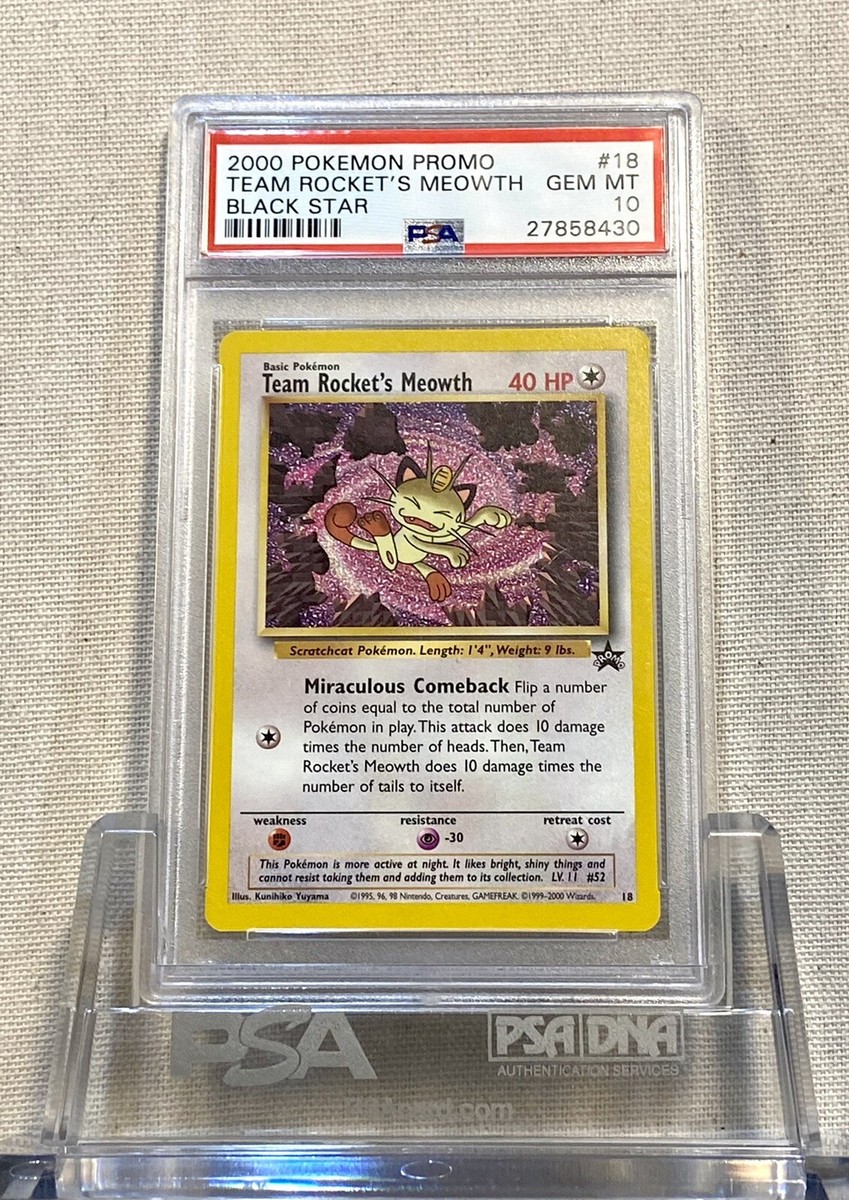 PSA 10 - Team Rocket's Meowth 18 Wizards Black Star Promo PSA 10 - Team Rocket's Meowth 18 Wizards Black Star Promo