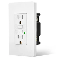 GFI Outlet 15 Amp WR TR GFCI Receptacles with Plate for Outdoor Kitchen Bathroom