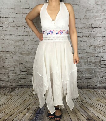 Small Peasant Halter Embroidered Mexican Dress 100% Cotton Manta | eBay Small Peasant Halter Embroidered Mexican Dress 100% Cotton Manta | eBay