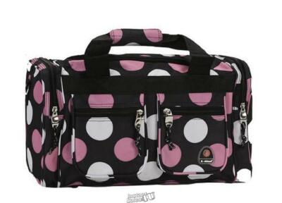Rockland 19'' Tote Bag Black Bag Multi Pink Polka Dot Travel Luggage