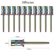 10Pcs Mandrel Nail Drill Bit for Nail Sanding Band Nail Drill Shaft 3/32'' Drill