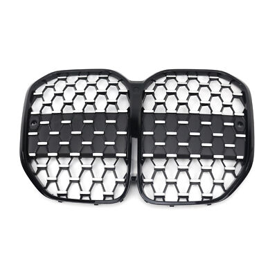 For 2021-2024 BMW 4 Series G22 Coupe Black Silver Star Style Front Grille 1PC