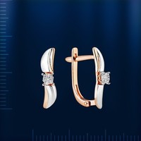 Ohrringe Mit Diamanten Rose Rotgold 585 Bicolor Neu GläNzend