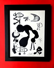 🔥 Joan Miro | Vintage 1958 Signed Colorful Print | Mounted and Framed Buy Now!!
