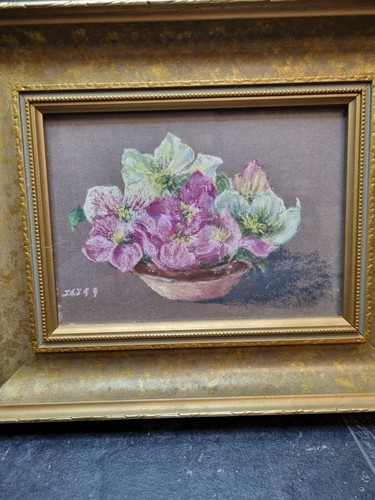 20th C British School Summer Flowers In A Bowl Pastel on coloured paper Signed - Picture 3 of 10