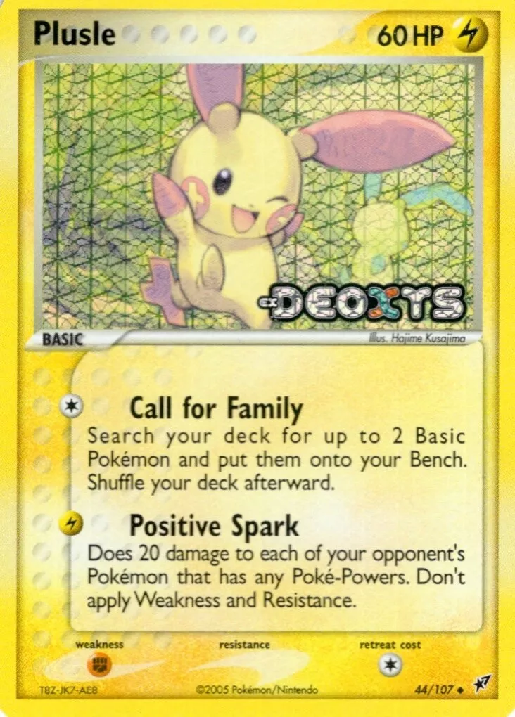 PLUSLE 44/107 EX DEOXYS REVERSE HOLO STAMPED POKEMON TCG 2005 NM