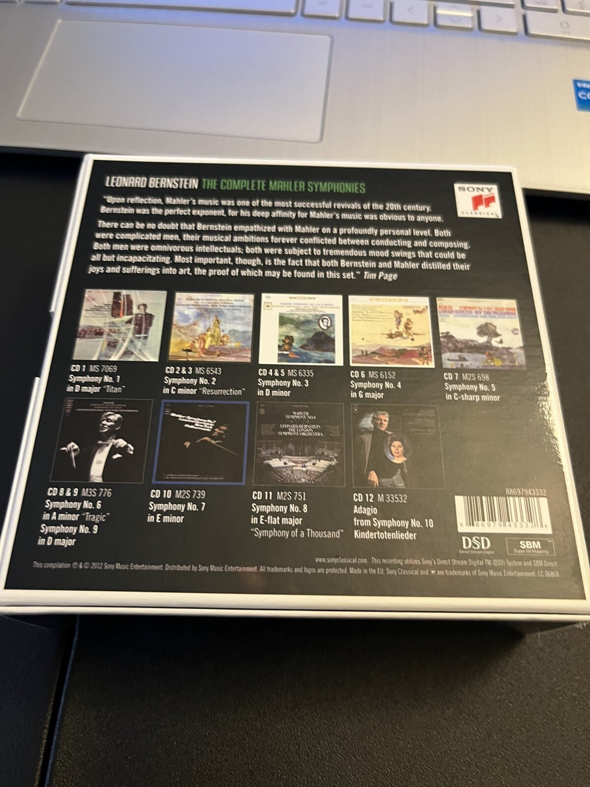 Mahler Complete Symphonies Bernstein NY 12 CD Box Set Original Album